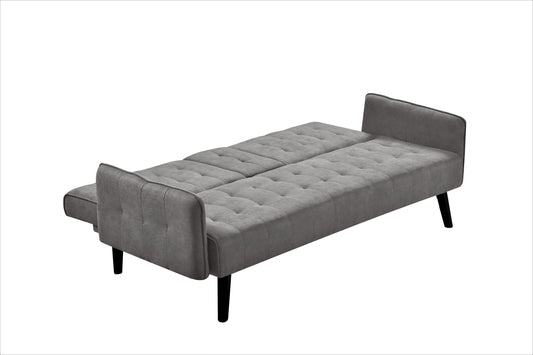 72   Sleeper Sofa Bed - Convertible Folding Backrest To Full Bed With Cup Holder & Drop-Down Table - Space Saving Linen Sofa For Small Spaces - Easy Assembly, Grey