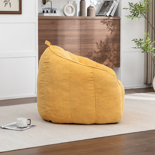 Giant Bean Bag Chair Sofa For Adults Teens, Comfy Corduroy Large Bean Bag Chairs With Armrests For Bedroom Living Room, BeanBag Lazy Sofa Couch Chairs With Filler Included
