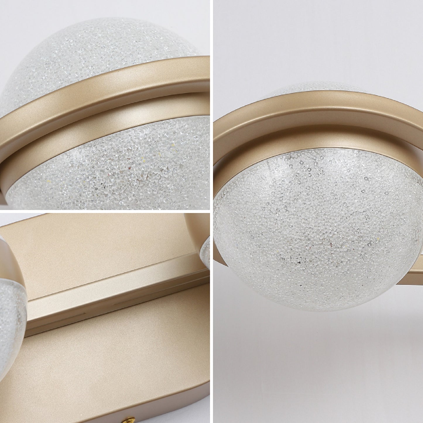 28in  Golden Minimalist LED Bathroom Vanity Light With Crystal Sand Acrylic Shades, 4-Light Wall Mounted Decorative Lighting Fixture, Suitable For Bathroom Vanity Mirror