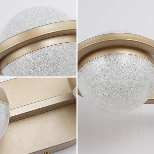 28in  Golden Minimalist LED Bathroom Vanity Light With Crystal Sand Acrylic Shades, 4-Light Wall Mounted Decorative Lighting Fixture, Suitable For Bathroom Vanity Mirror