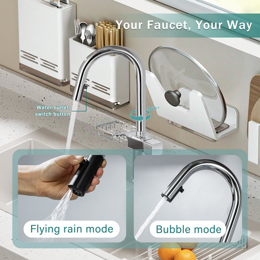 High Arc Pull-Down Kitchen Faucet - Single Hole Stainless Steel, Modern Sink Faucet  Chrome