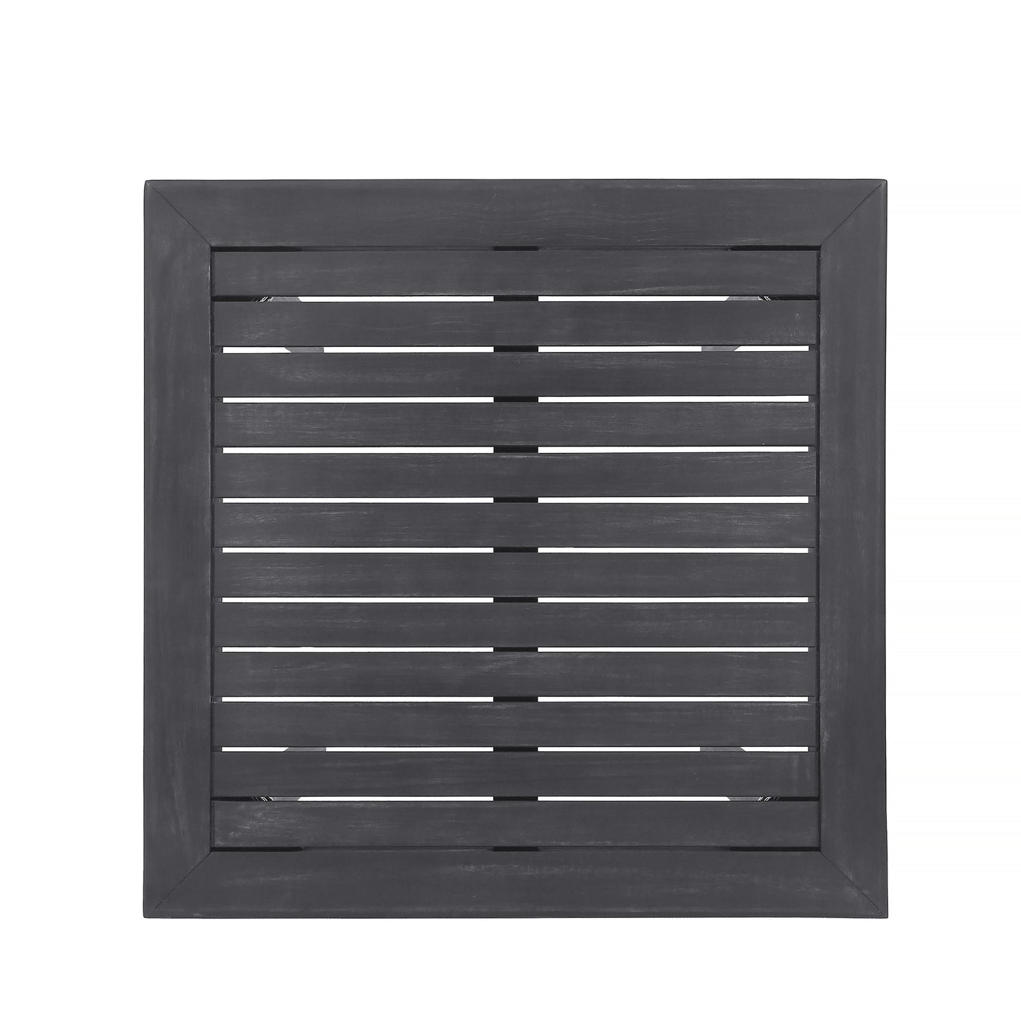 Outdoor Minimalist Acacia Wood Square Bar Table - Dark Gray