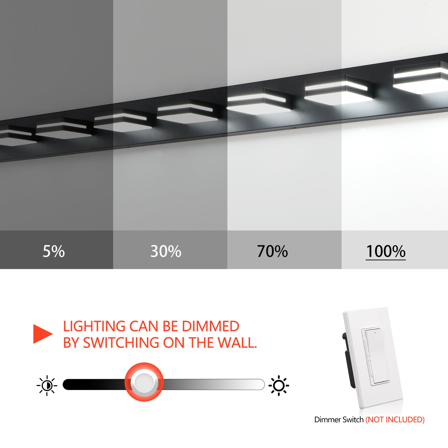Modern Black LED Vanity Light, 8-Lights Wall Sconce For Bathroom And Mirror, Sleek Minimalist Design, Energy-Efficient, Easy To Install