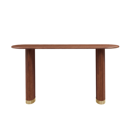 Length 59.1 Inch Entryway Table For Living Room,Narrow Console Table With Unique Stainless Steel Legs Design, Modern Design MDF Sofa Table Entrance Table For Hallway, Entrance,Apartment,Brown