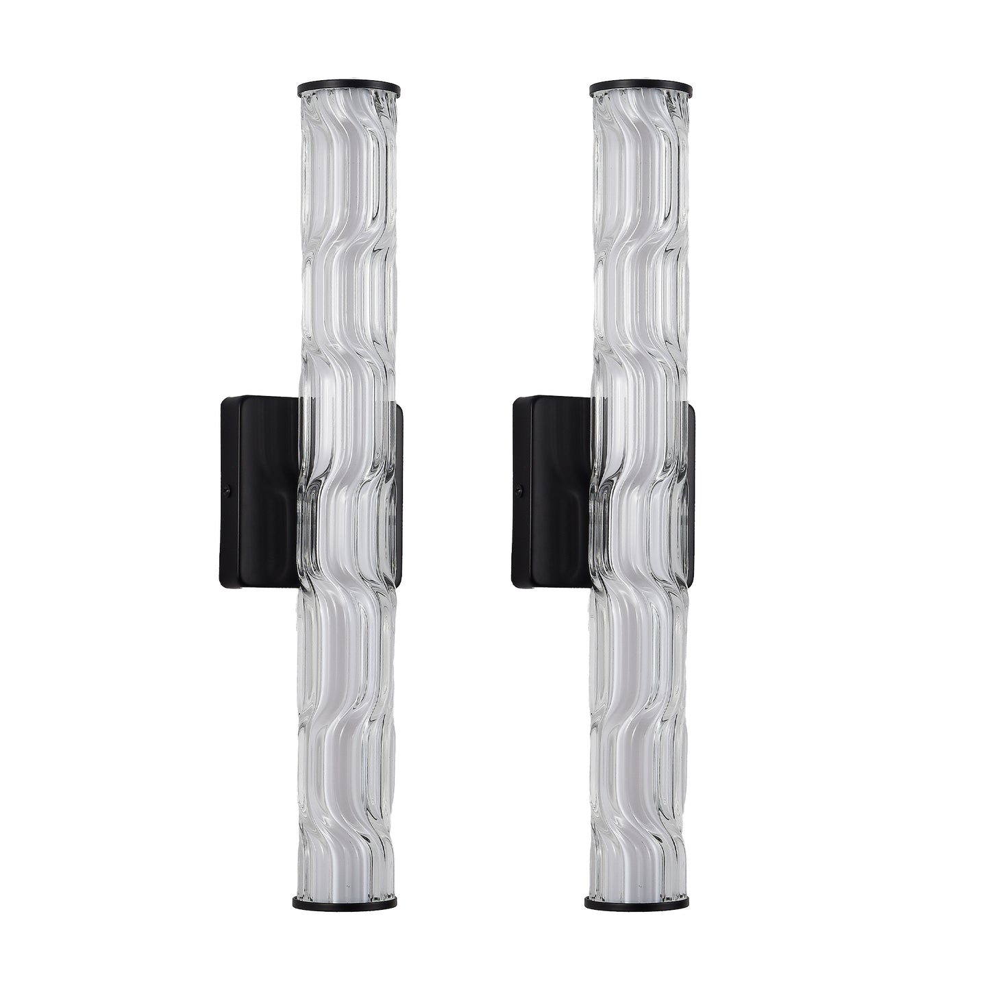 19.7in Black Bathroom Wall Sconce Set Of 2, Modern Single Sconce Wall Lighting, Upgrated K9 Crystal Bronze Wall Light, Bedroom Vanity Sconce, Wall Lamp For Living Room, Stairway, Hallway