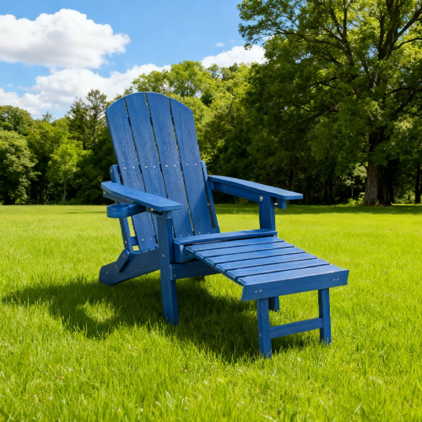 Outdoor Adjustable Lounge Chair With Cup HolderFor Patio Relaxation & Garden Leisure Gatherings,HIPS Material
