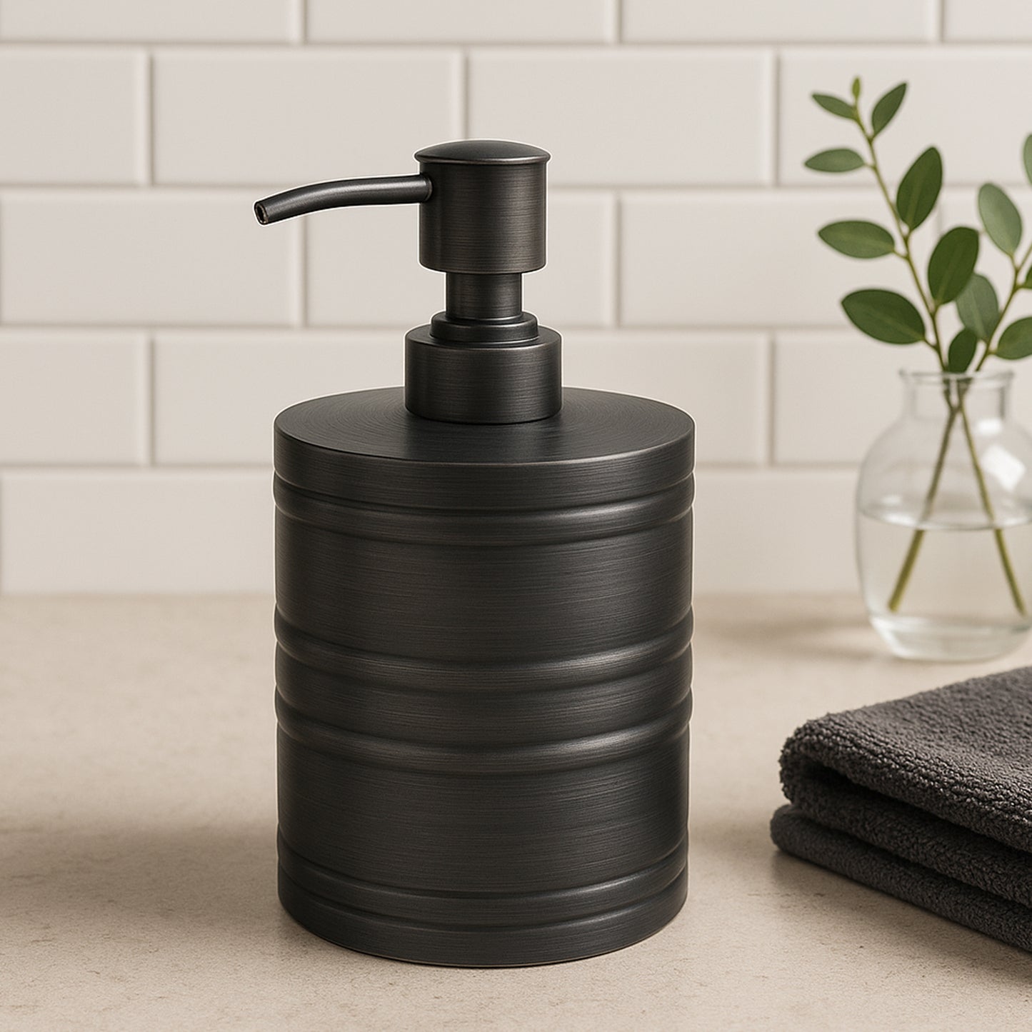 Stainless Steel Liquid Soap Dispenser Pump Bottle  Bathroom Vanity & Kitchen Sink,Holds Soap,Lotion & Sanitizer   Orb