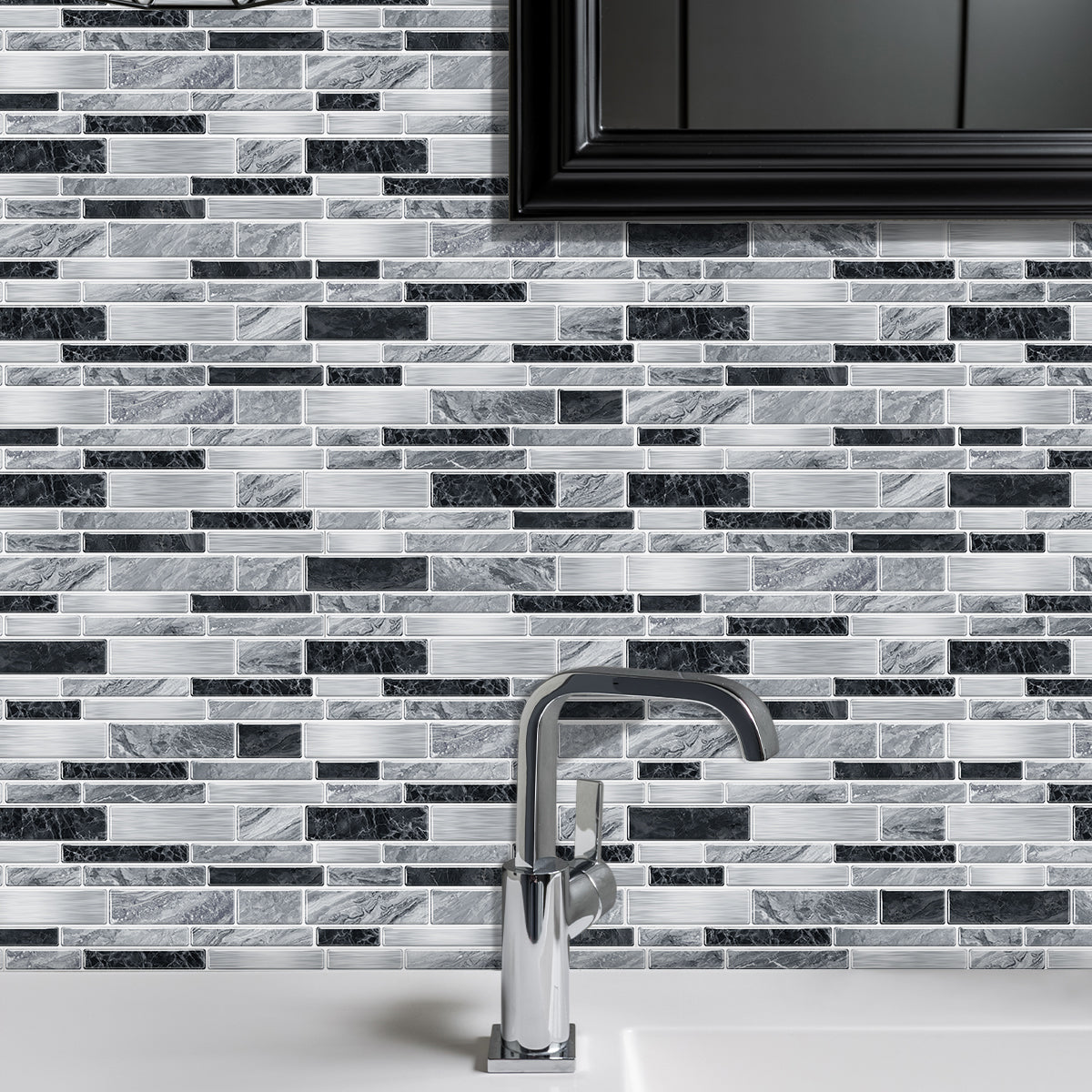 Modern Style Special-shaped Marble Pattern Effect PVC Sticker Peeling Sticker Wallpaper Waterproof And Oil Resistant