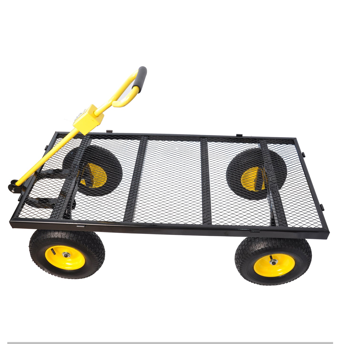 BIG  Wagon Cart Garden Cart Trucks Make It Easier To Transport Firewood Yellow Black Maximum Static Load Is 880 Lbs.