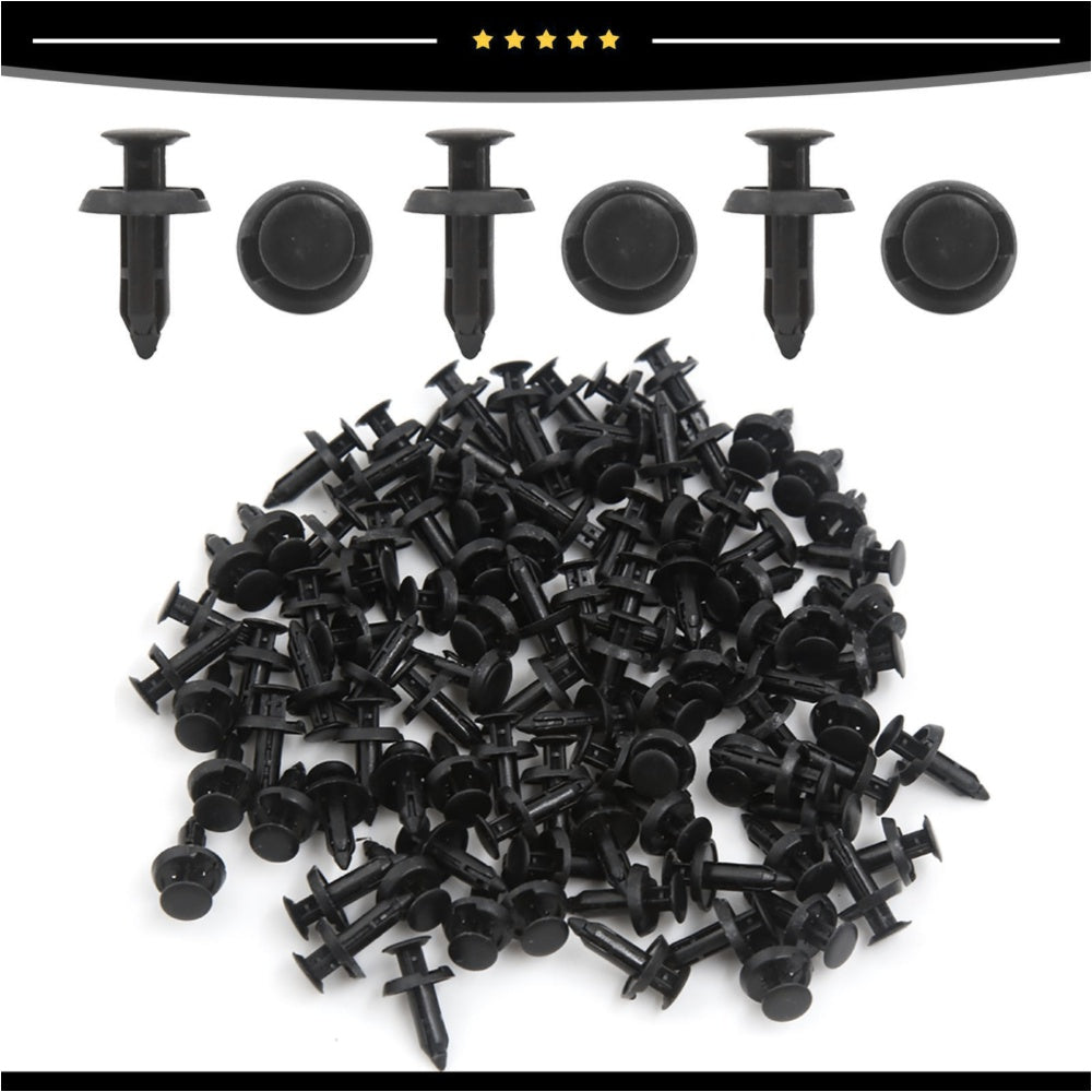 Piece Of 10 0 6mm Hole Dia Plastic Push In Clips Rivet Retainer Fastener Pin Auto