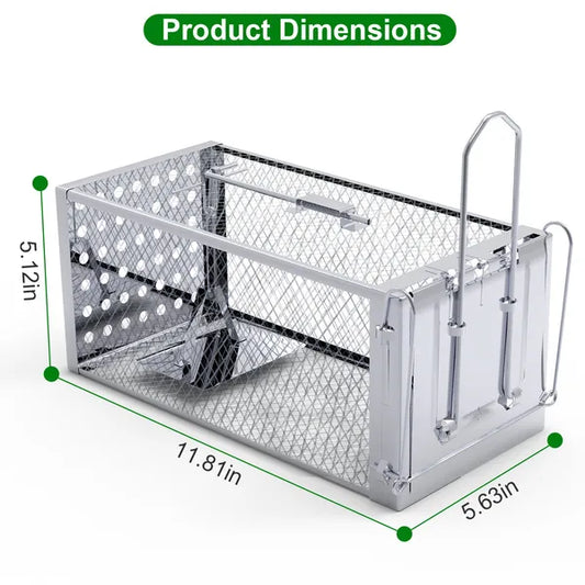 Single Door Rat Trap Cage Humane Rodent Trap Mouse Trap Indoor Outdoor For Small Rodents Mice Voles Hamsters