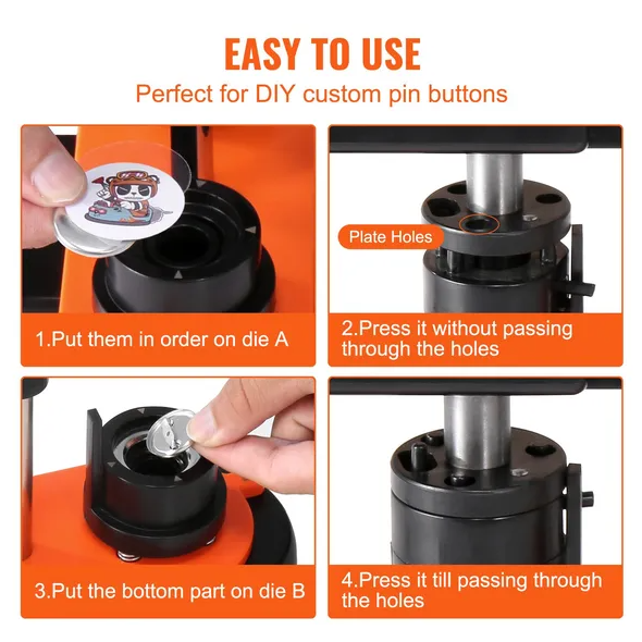 Button Maker Machine, 0.98 Inch 25mm Pin Maker With 500pcs Button Parts, Button Maker With Panda Magic Book, Ergonomic Arc Handle Punch Press Kit, For Children DIY Gifts And Christmas