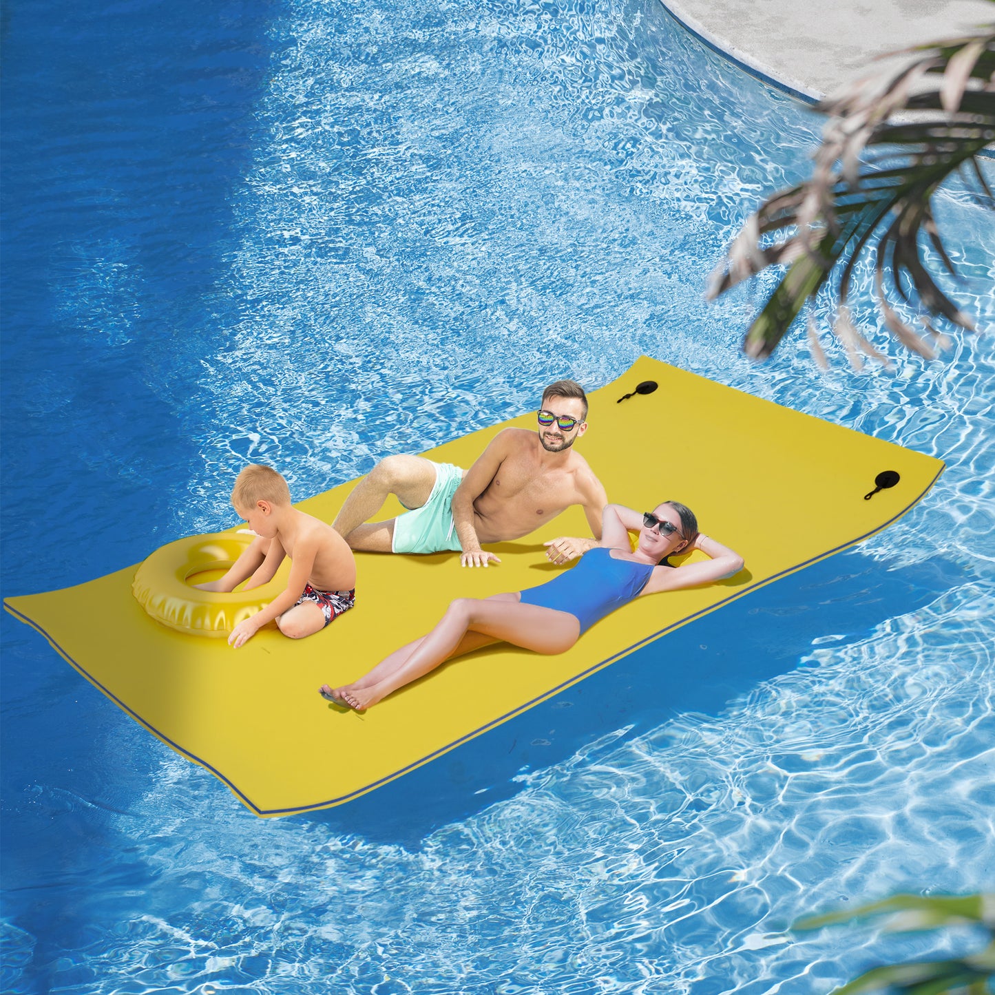 Floating Water Mat Float Pad Used In Lake Pool Water Beach Sea Ocean Yellow