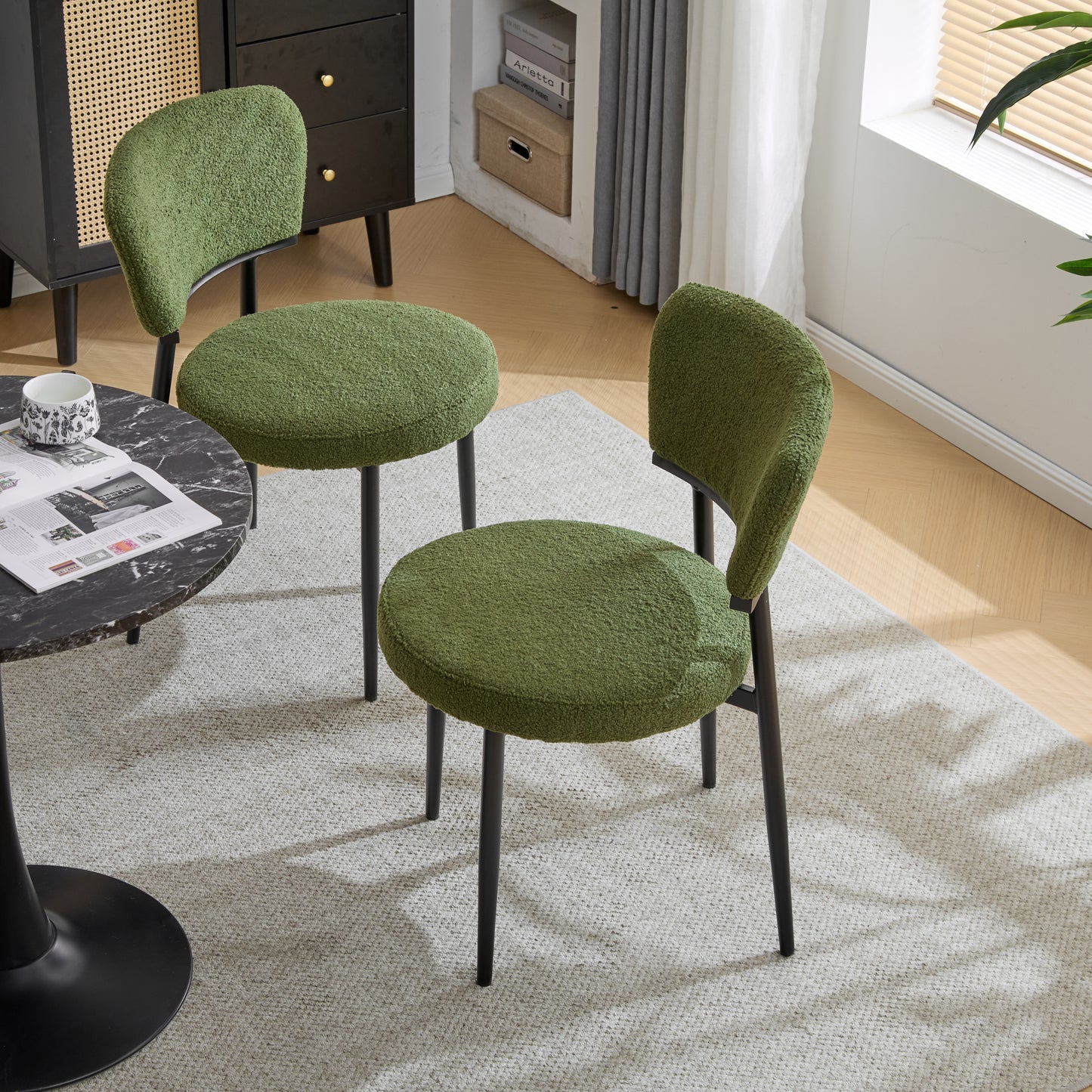 Upholstered Dinning Chair Set Of 2-Green