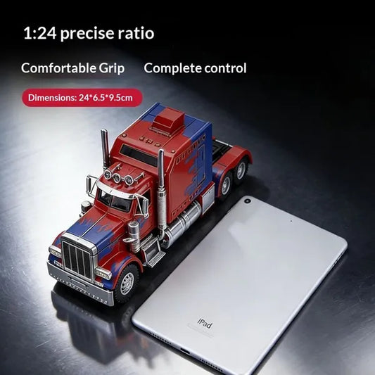 Semi Truck Toys For Boy Heavy Trucks,Metal Diecast Trucks Model Pull Back Cars With Light And Sound,Truck And Trailer Toys For Boys,Toy Trucks For Boys Age 4-8