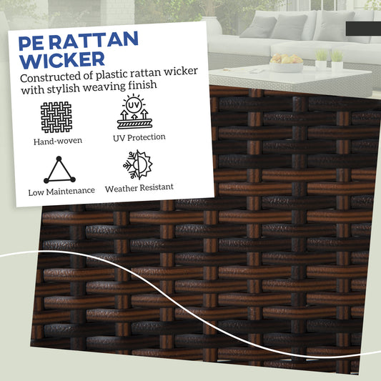 2 Piece Wicker Outdoor Ottomans With Cushions, Rattan Ottoman Footrest And Side Table For Patio, Yard, Poolside, Gray
