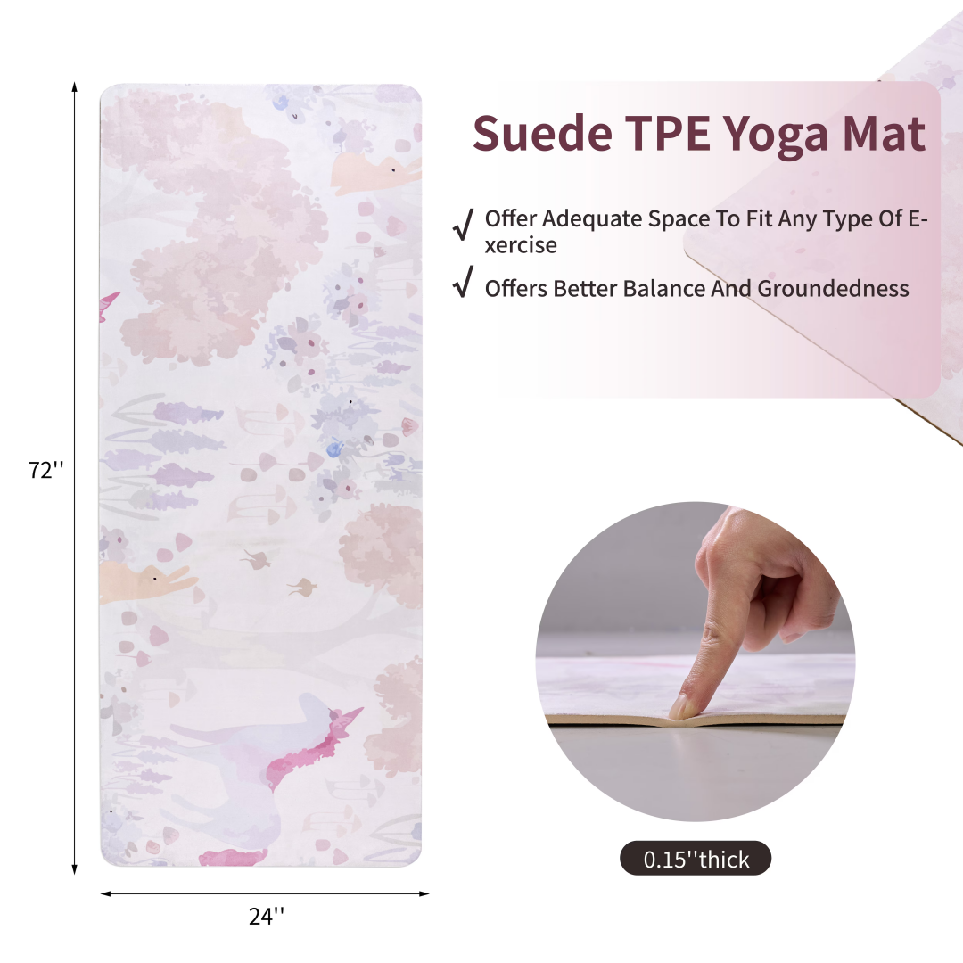Yoga Mat, Exercise Yoga Mat Print With Non-Slip Design, Professional TPE Exericise Mat, 72  X 24  Multi-Purpose Workout Mat For Women, Pilates Fitness And Floor Exercises