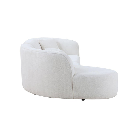 Luxury Modern Style Living Room Upholstery Curved Sofa With Chaise 2-Piece Set, Left Hand Facing Sectional,  Boucle Couch, White Same Sku W876S00303