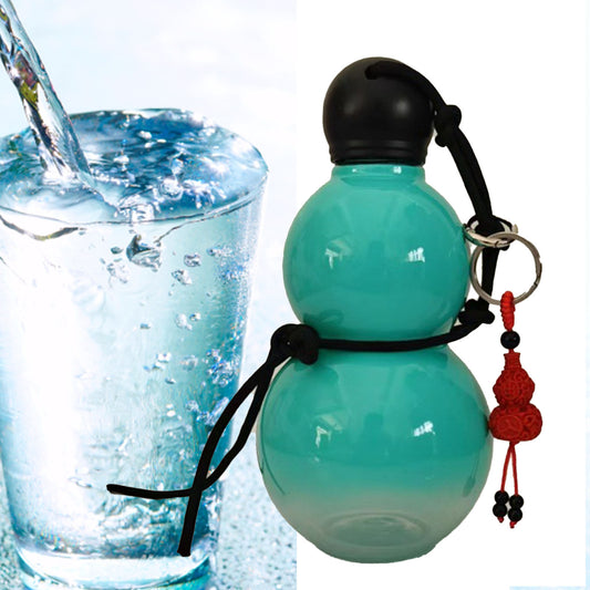 Gourd Style Water Bottle PC 800ml Insulated Chinese Retro Portable Sports Water Bottle For Men Women Light Blue
