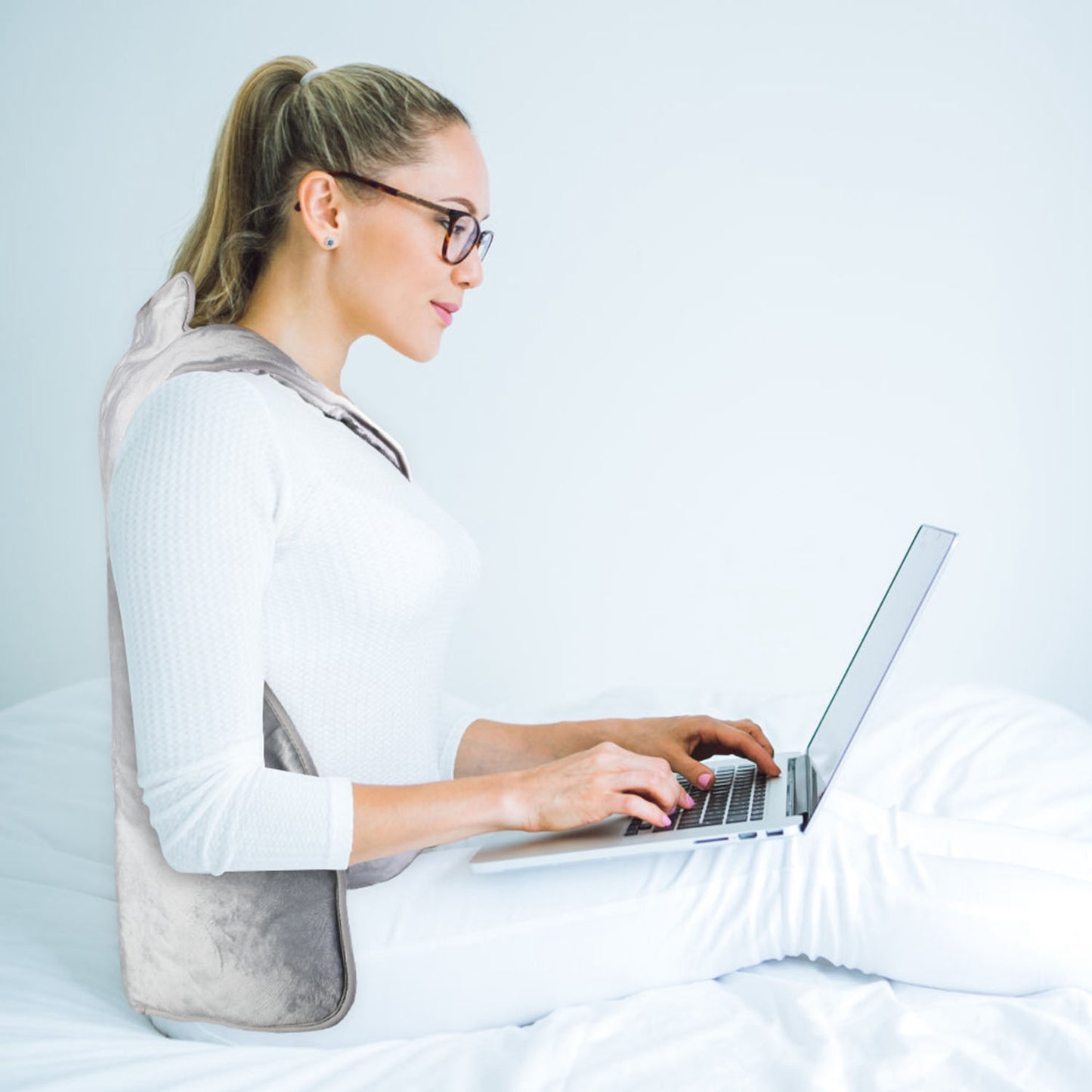 1Pc 36.6x22in Electric Heating Wrap For Neck Shoulder Fast Heating Pad Mat Heated Neck Wrap For Back Pain Relief With 6 Temperature Settings 4 Timer Modes Machine Washable For Valentines Day Gift