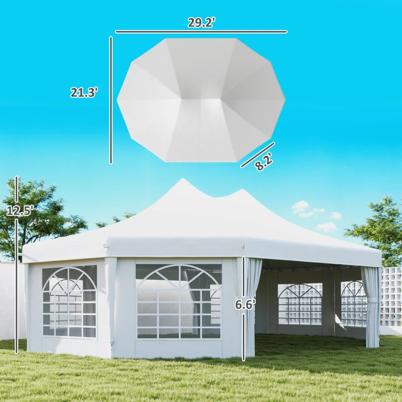 29' X 21' Canopy Party Event Tent With 2 Pull-Back Doors, White,For Multiple Packages Of Goods, Please Pay Attention To The Details, Dimensions, And Weight.