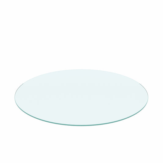 36  Inch Round Tempered Glass Table Top Clear Glass 0.25  Inch Thick Flat Polished Edge
