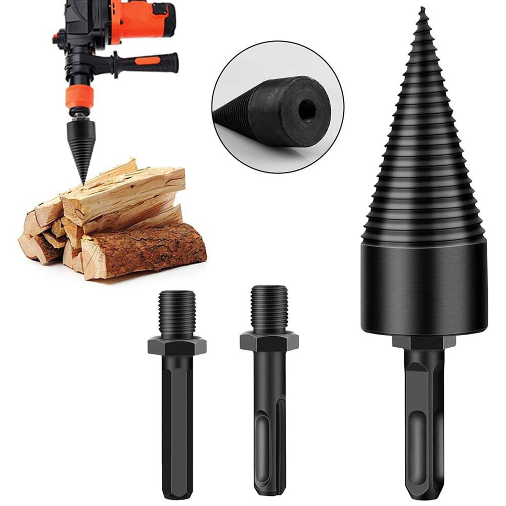4 PCS Wood Splitting Drill Bit Kit - Splitting Chisel Woodworking Splitting Cone Household Electric Drill Hand Drill Impact Drill Splitting Bit Water Drill Bit For Home Use With Ease