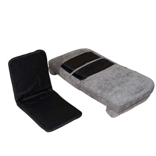 Convertible Fold-Out Single Sofa Bed,Gray,the Left Part Of The Complete Product.
