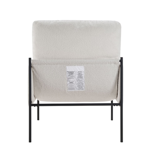 Modern Accent Chair, Comfy Chair With  Removable Cushion, Vanity Chair With Wood Armrests For Living  Room, Bedroom, White