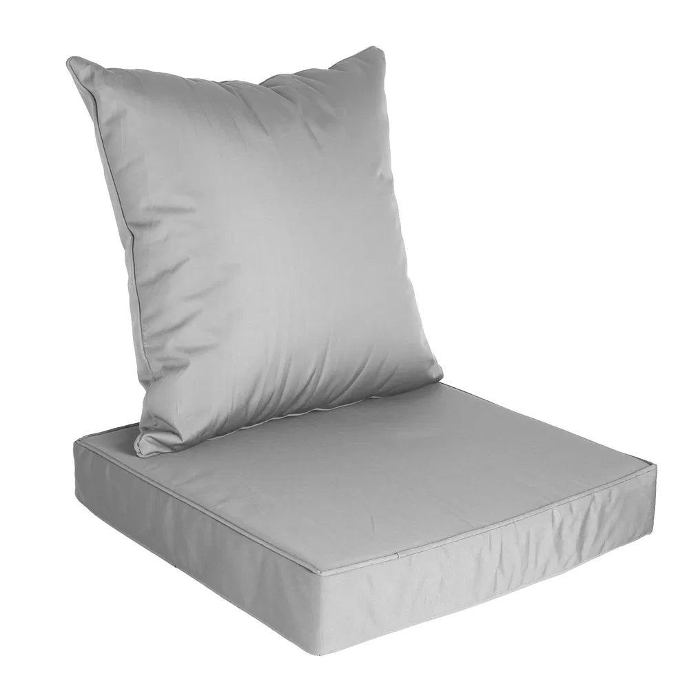 Outdoor Seat Cushion Set Waterproof Patio Furniture Cushion And Back Pillow Fade Resistant Deep Seat Set Chair Pad With Removable Cover For Chair Sofa Couch