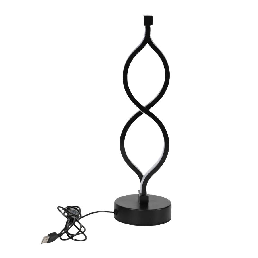2Pcs Modern Wave-Shaped USB Desk Lamp With 3-Color Dimmable Lighting For Bedroom