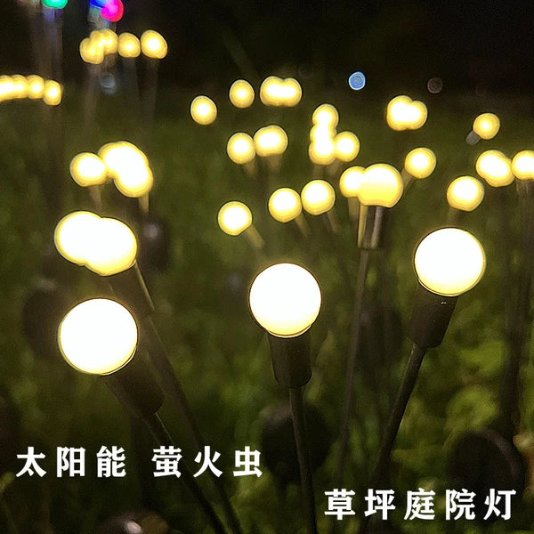 Solar Garden Lights - 4 Pack 48 LED Firefly Lights With 2 Lighting Mode, Sway By Wind, Waterproof Solar Light For Outdoor Outside Yard, Warm White