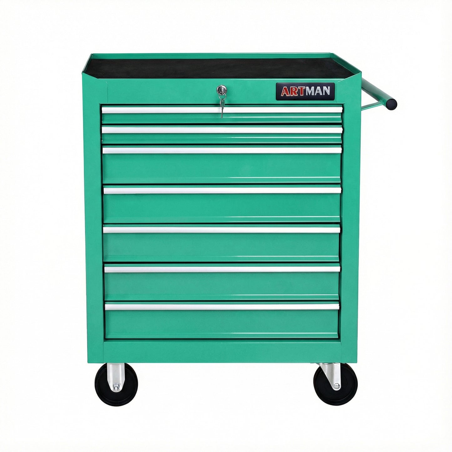 7 DRAWERS MULTIFUNCTIONAL TOOL CART WITH WHEELS-GREEN
