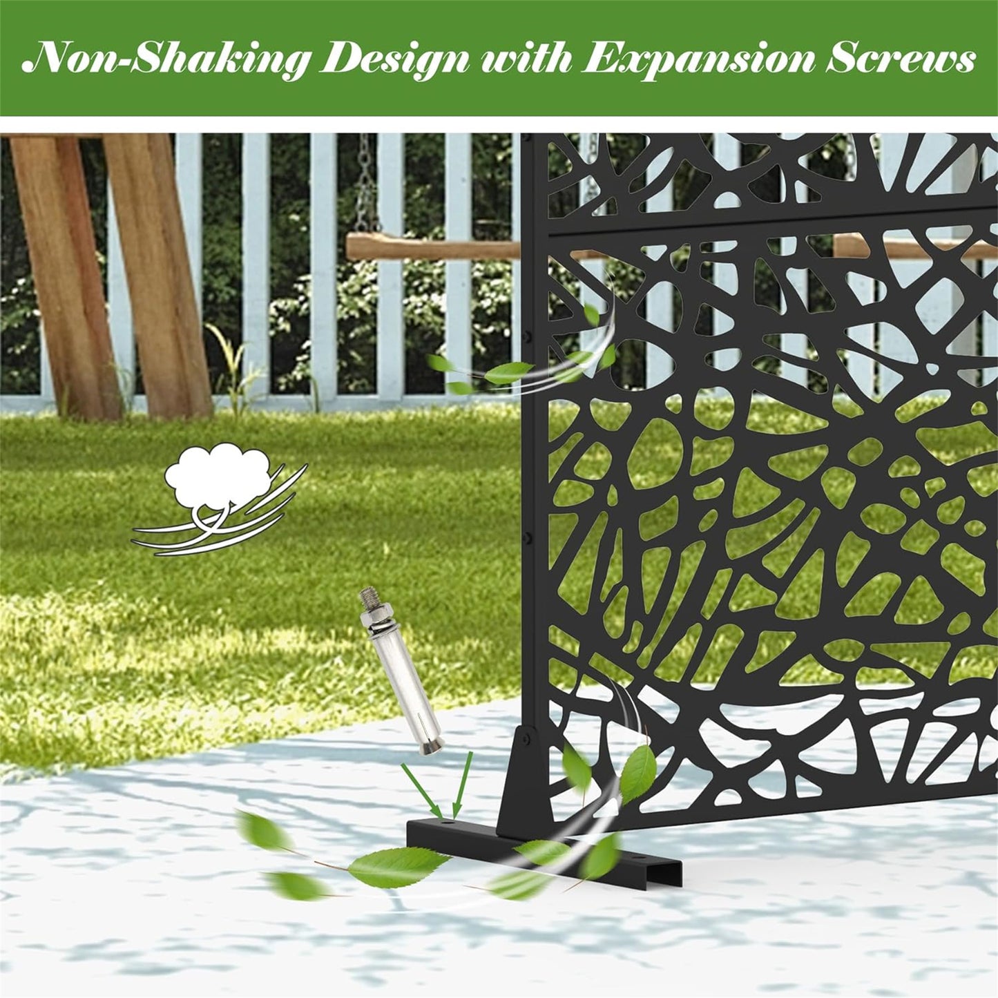 Metal Privacy Screens And Panels With Free Standing, Freestanding Outdoor Indoor Privacy Screen, Decorative Privacy Screen For Balcony Patio Garden, Room Divider, Mesh Shape