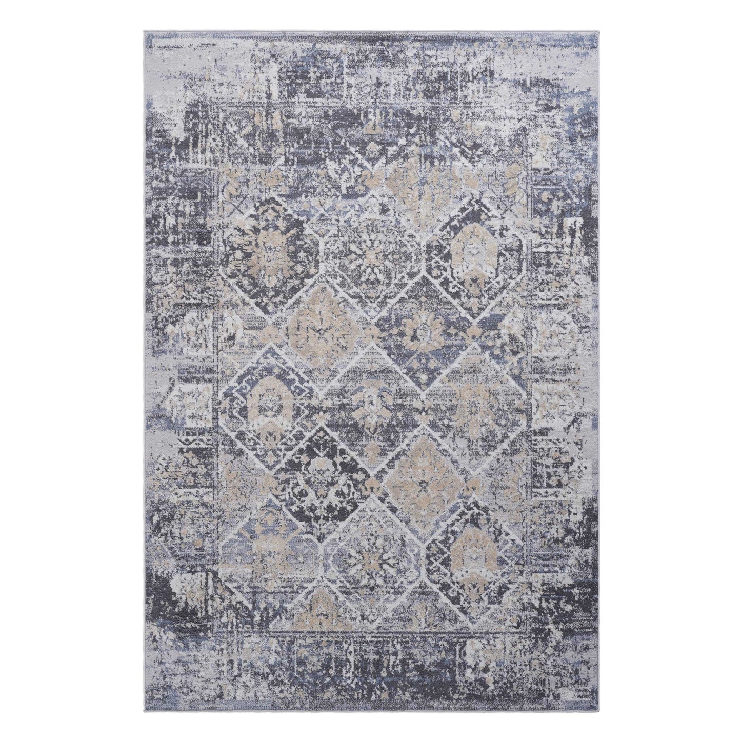 PAYAS 6X9 Grey  Blue  Traditional Area Rug