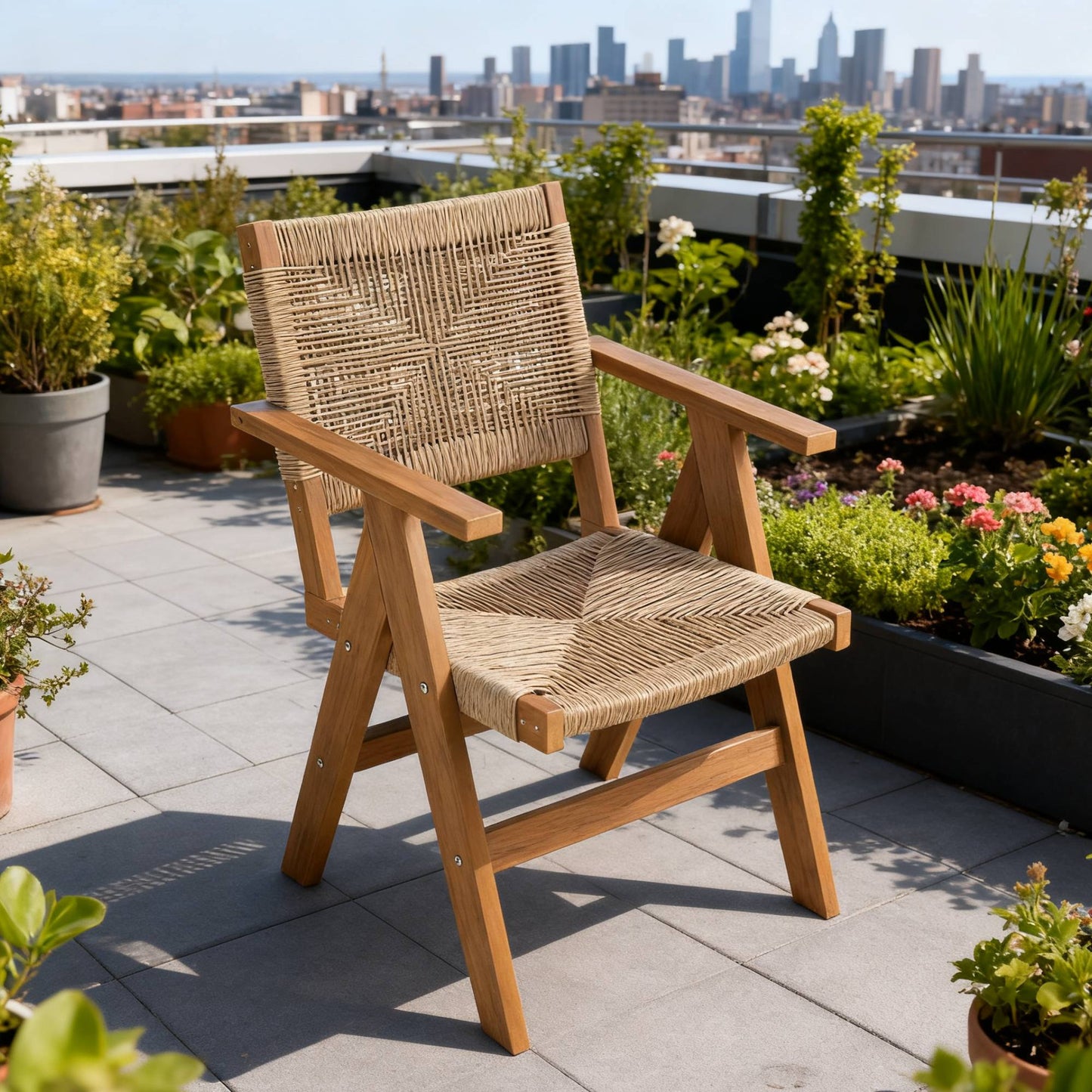 HIPS Sturdy Outdoor Dining Chair Ideal For Deck Dinner Parties & Year-Round Al Fresco Dining