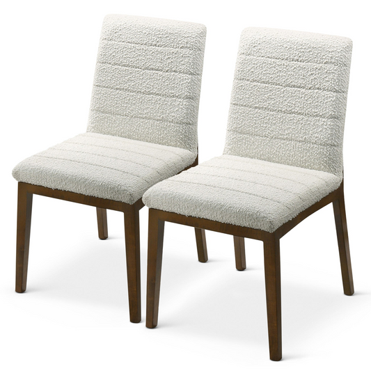 Ines White Boucle Dining Chair   Set Of 2