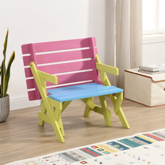 KID'S MULTI-FUNCTIONAL ARM CHAIR,TABLE  2 BENCHES  All-in-one