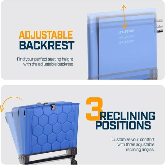 Alpcour Folding Reclining Stadium Seat With Back Support For Bleachers