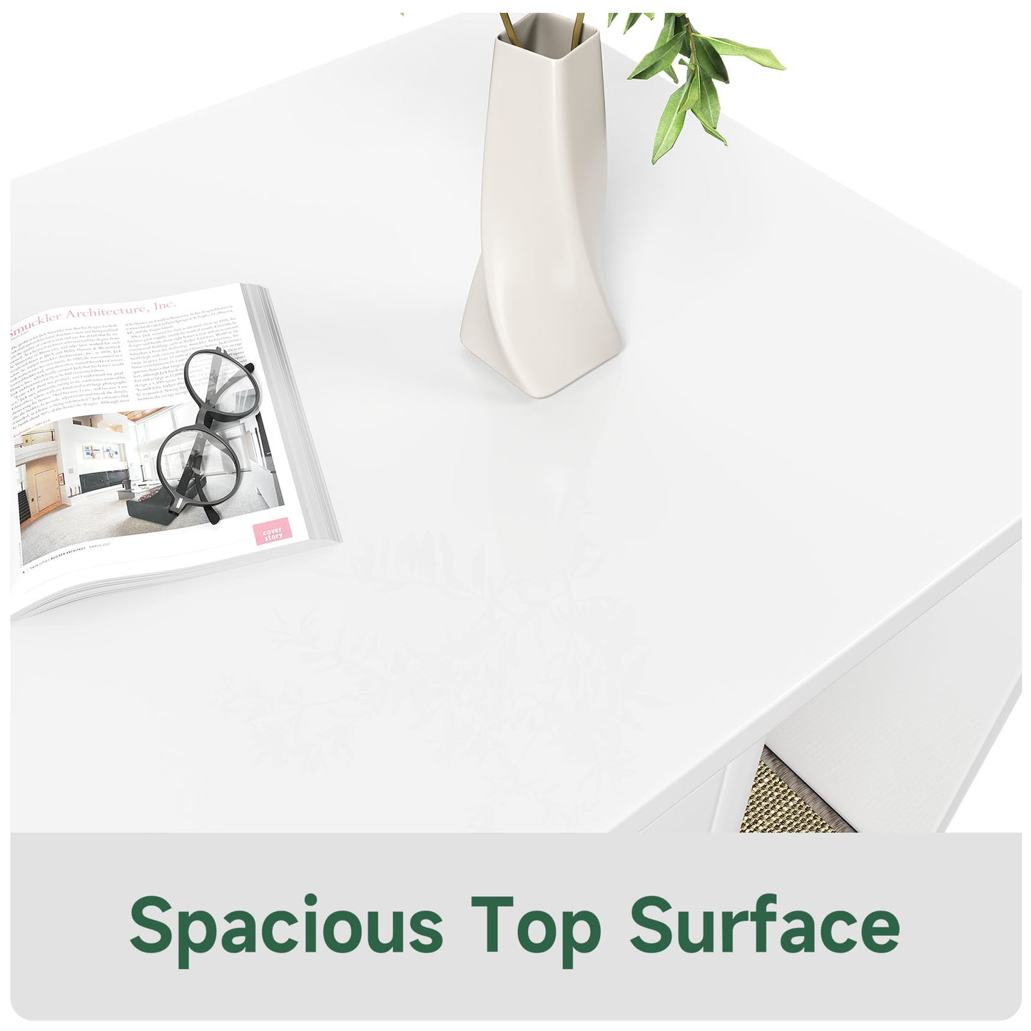 Cat Litter Box Cabinet Multifunctional White Modern Cat House Washroom End Table For Bedroom Living Room