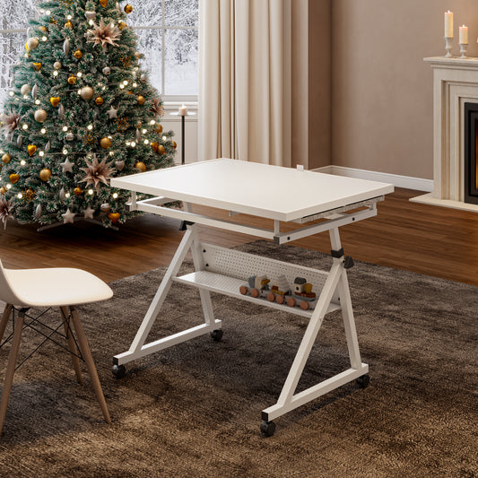 1500 Pieces Jigsaw Puzzle Metal Table Board For Adults Gift With 4 Trays White