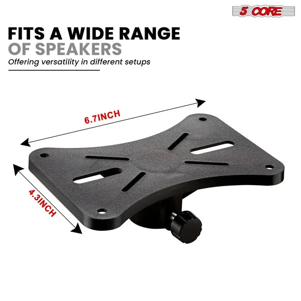 5 Core Speaker Stand 2Pc Adjustable 31 To 36" PA DJ Tripod Stands Heavy Duty W 35mm Pole 132Lb W Bag
