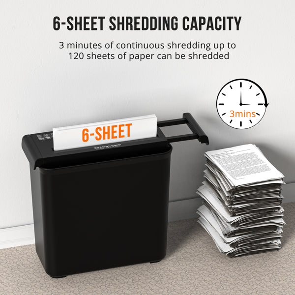 Small Home Paper Shredder, 6-page Strip-cut Shredder - Basketless Design, Portable Shredder, Featuring A Retractable Arm Design And Overheat Protection, Suitable For Home Office Use.