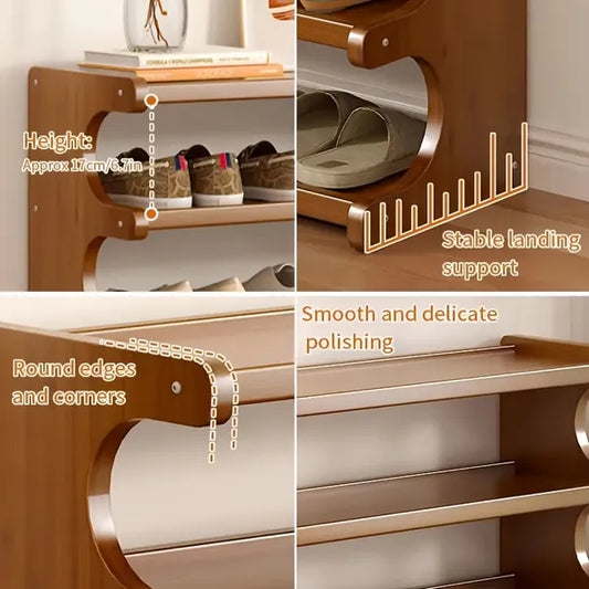Layer Practical Storage Rack, Shoe Rack, Space-saving Design, Multi-layer Independent Storage Rack, Wood Grain Finish, Easy To Assemble, Self-supporting Cubic Shoe Storage Rack, Storage Rack, Suit