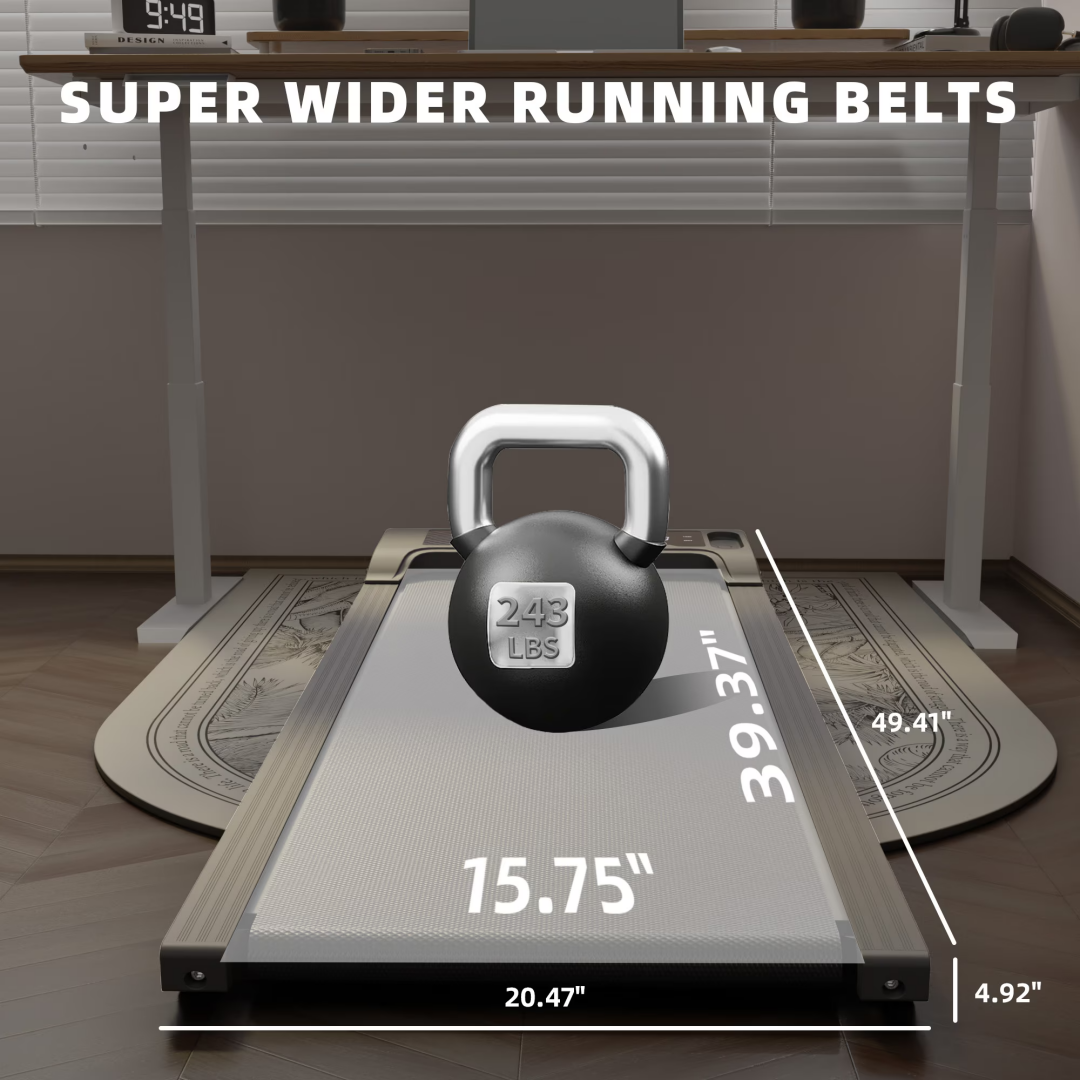 Under Desk Treadmill With Incline,Walking Pad For Home Office,Portable Walking Treadmill 1.0HP,Walking Jogging Machine With 242 Lbs Weight Capacity,LED Display,1.0-6.0km H