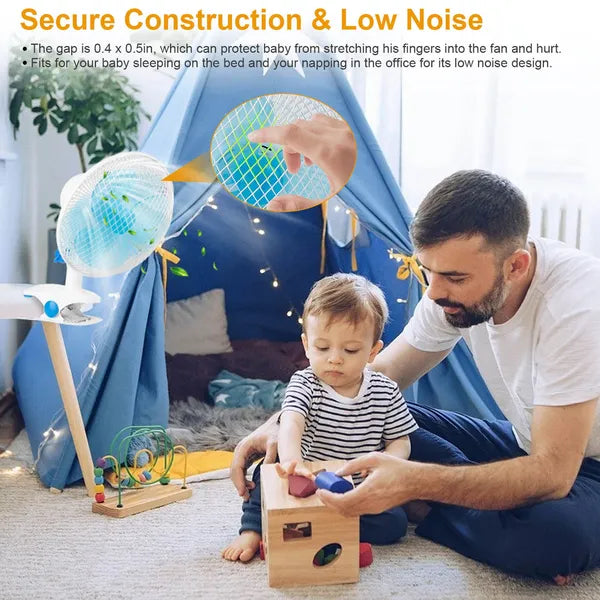3-in-1 Clip On Fan, Quiet Small Desk Fan With 2 Speeds & Auto Oscillation, Clamp Fan For Office Bedroom Stroller, Safe For Baby