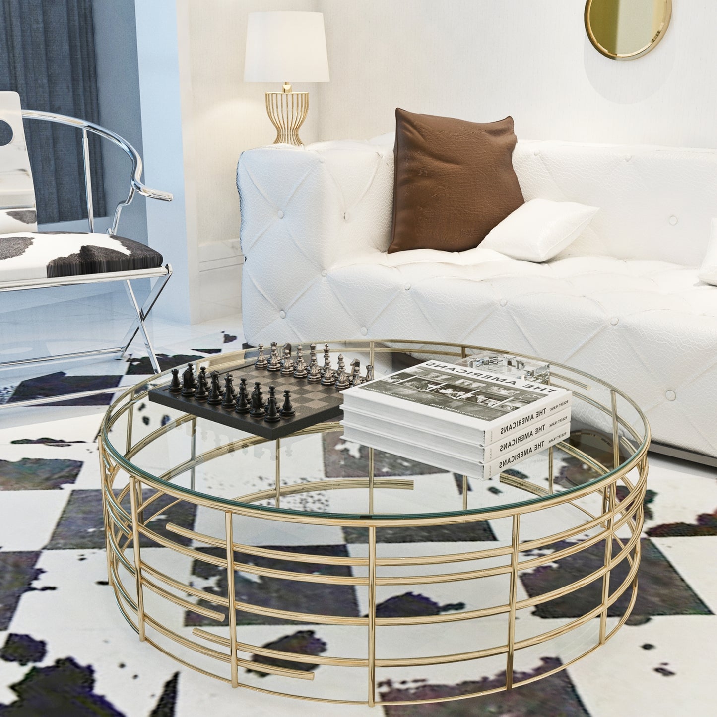 36 Inch Round Tempered Glass Table Top Clear Glass 0.25 Inch Thick Round Polished Edge