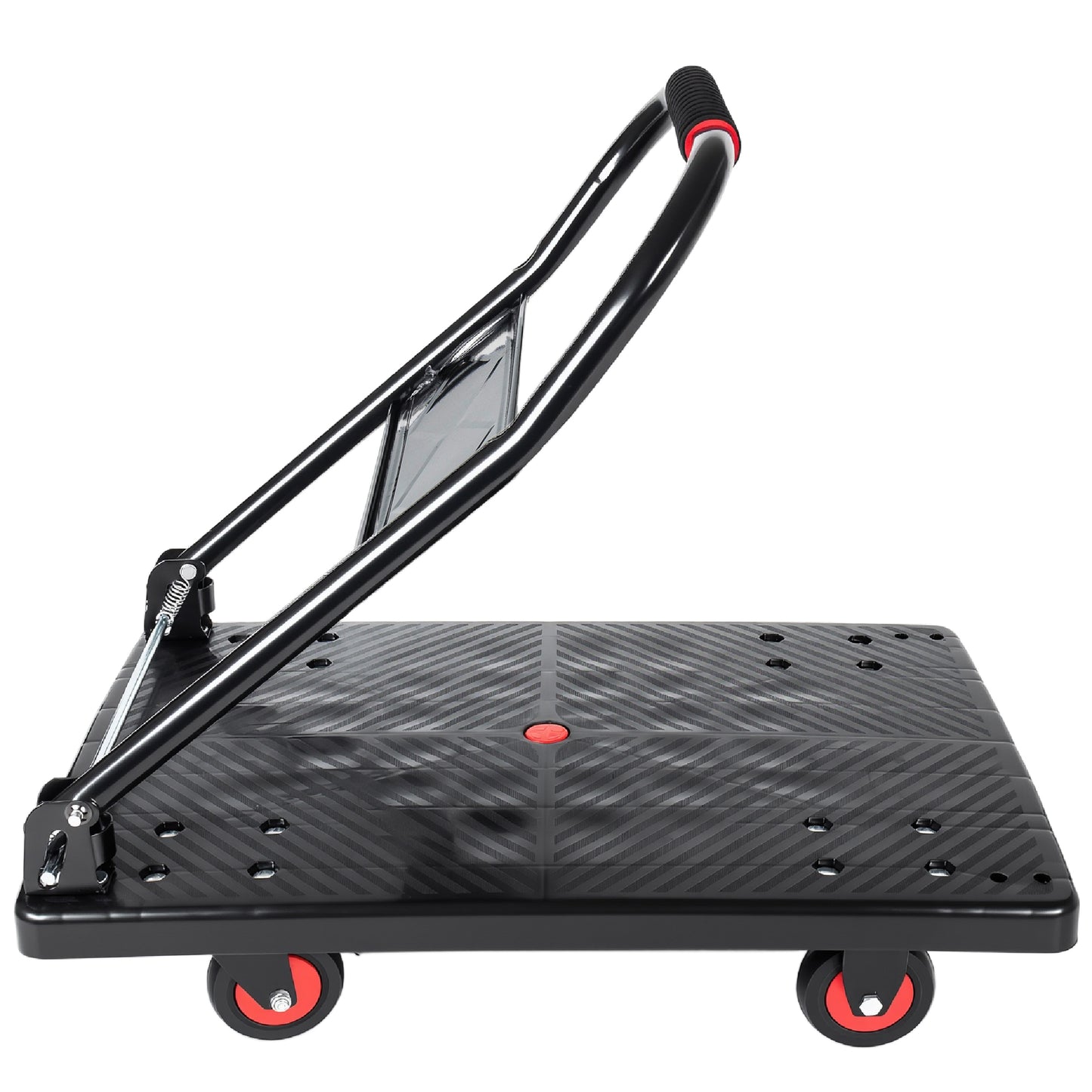 28- 3 4  Long X 18- 3 4  Wide Platform Truck  Foldable Handcart With 4  TPR 360- Degree Silent Wheels  330lbs Heavy- Duty Push Dolly Cart  4 Steel Load- Bearing Beams For Warehouse Garage Home Use