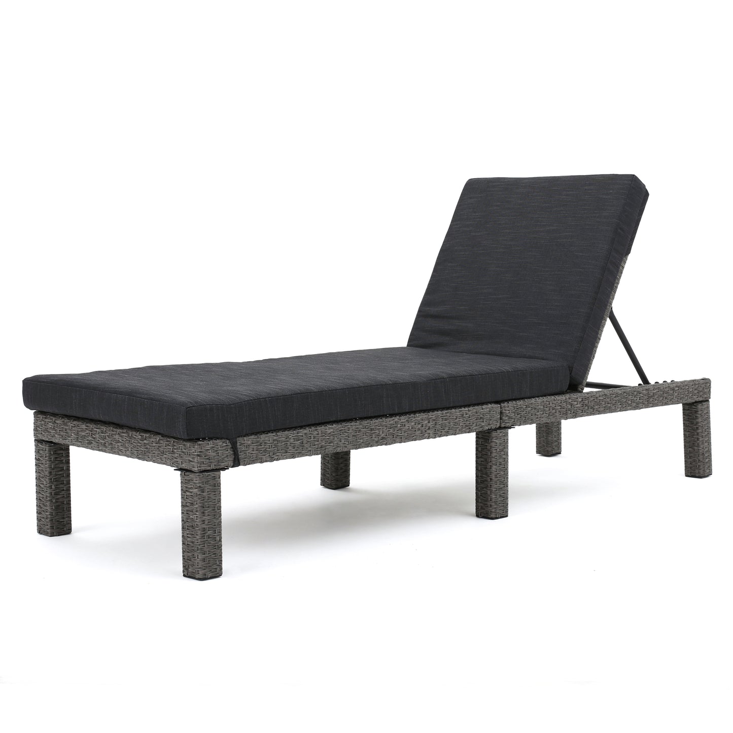 PUERTA KD CHAISE LOUNGE, MIXED BLACK FRAME WITH DARK GREY CUSHION