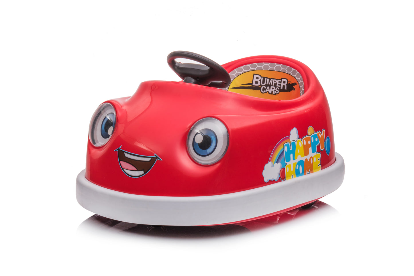 Bumper Car For Kids, 12v Dual Drive 1-6 Years Old Children's Electric Car With Pushrod Dinner Plate USB BT Music Rocking Horse Mode Anti-Collision Bumper Ride On Car